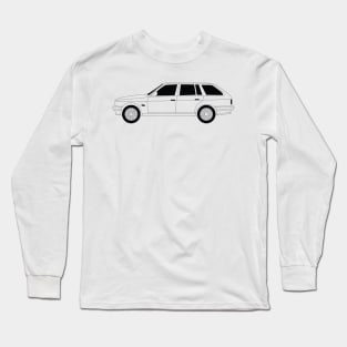 BMW E30 Wagon Black Outline Long Sleeve T-Shirt